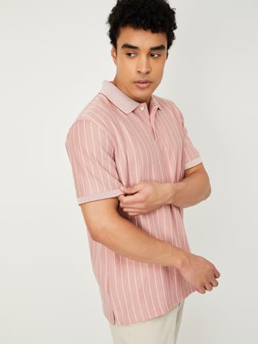 Image of Max Men's Half Sleeves Striped Polo T-Shirt
