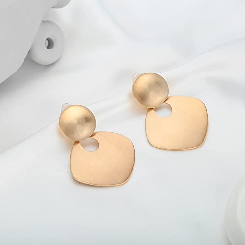 Classyzint Satin Gold Clip On Earring For Women Handmade Brushed Gold Geometric Brass Disc Drop Dangle Earrings Vintage Jewelry Gift… #TOP5