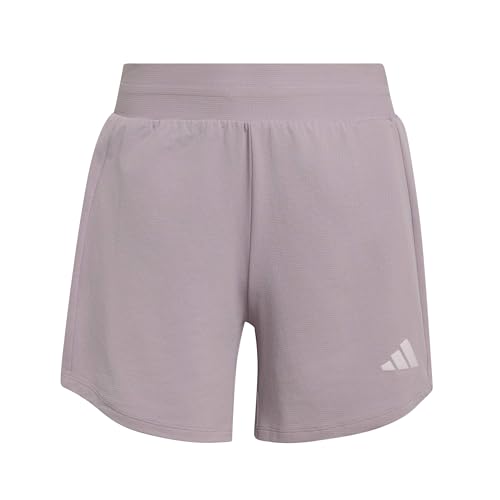 Shorts de sport femme taille haute violet blanc en maille douce grand confort