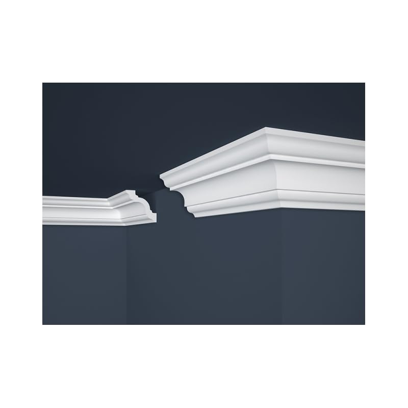 Corniches de Plafond 200x8x8 cm en lot de 30 pour moulures structurées
