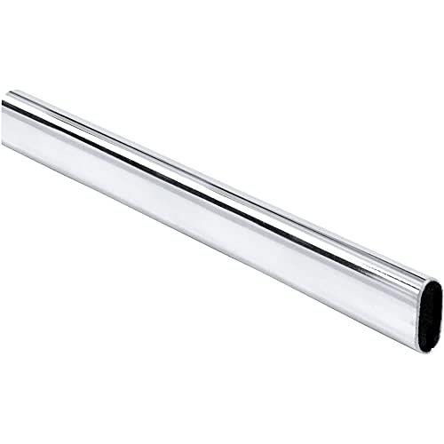 Hardware Resources 15302CH-2 Oval Steel Closet Rod, Chrome