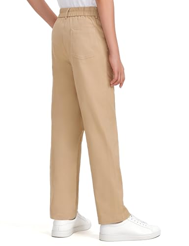 KEREDA Boys School Uniform Pants Flat Front Dress Pants Twill Pull on Adjustable Waist Pant4