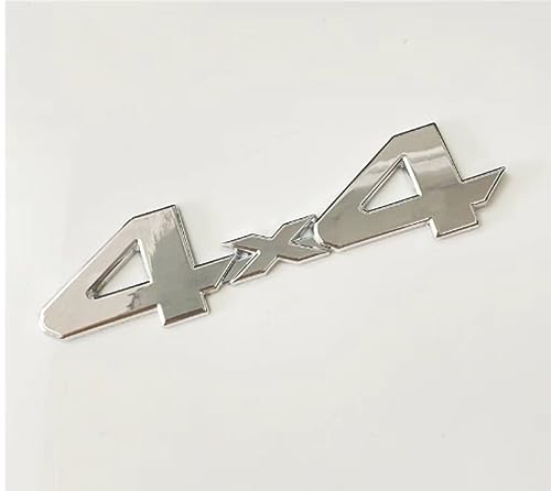 Image of 2X 4X4 Emblem Emblem 3D Nameplate Decal Suitable for 1500 2500 3500 (Silver)