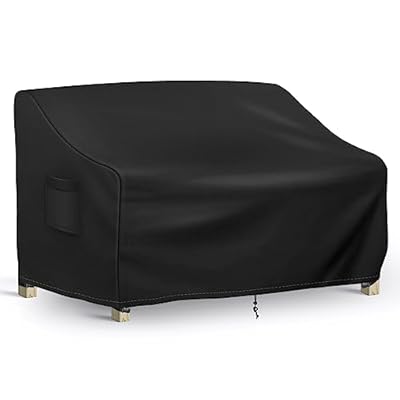 Richwon Outdoor Couch Cover Waterproof, 3-Seater Outdoor Sofa Cover, Patio Furniture Covers with Air Vent and Handles, 70W x 38D x 31H Inches, Black