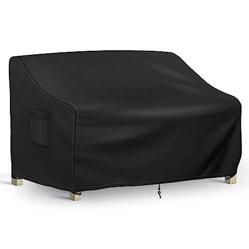 Richwon Patio Loveseat Cover Waterproof, 2-Seater Outdoor loveseat Cover, Patio Furniture Covers with Air Vent and Handles, 54W x 37D x 35H Inches, Black by Richwon - Used condition - US$16.71
