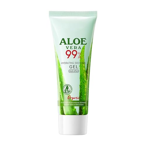 Gel – 99% orgánico hidratante para rostro y cuerpo, aloe natural para piel seca, calmante e hidratante para el afeitado íntimo (verde, talla única)