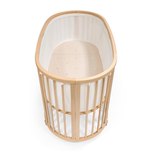 Image of Stokke Sleepi Mesh Liner V3, White - Breathable 3D Mesh for Safe Sleep - Designed for The Oval Sleepi Bed - Machine Washable