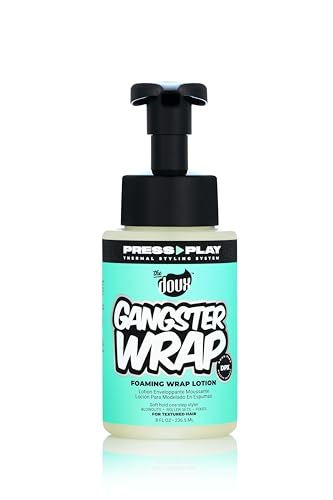 The Doux GANGSTER WRAP Foaming Wrap Lotion - Mousse for Curly Hair - One-Step Styler for Blowouts, Roller Sets, and Pixies