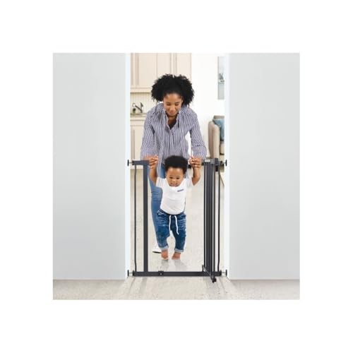 Dreambaby AVA Slimline Babyschutzgitter – sicheres & ausziehbares Druckgitter für Treppen und Hunde – 61–68 cm breit & 76 cm hoch – Anthrazit
