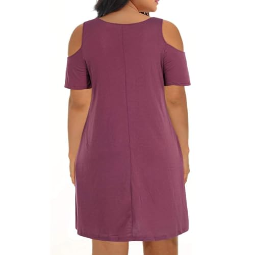 Robe d'été légère anti-chaleur fluide rose taille 4XL - 2