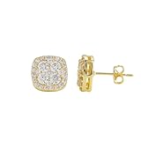 Pendientes de tachuela cuadrados con circonia cúbica y moissanita para mujeres, brillantes pendientes de piedras de nacimiento de diamantes de imitación multicolor, accesorios para cumpleaños, bailes