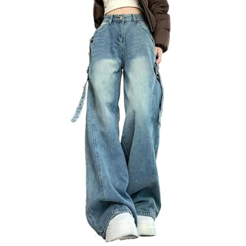 LAFOURAM Petite Jeans for Women 5 FT Short Wide Leg Baggy Y2K Streetwear Designer Denim Pants2