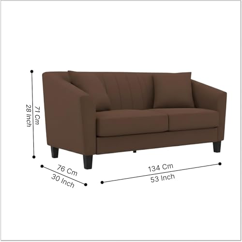 Image of Avion Natalia 3+2 Seater Sofa Set with Ottoman for Living Room Brown | Modern 6 Person Sofas Furniture | Fabric Sofa Set 6 Seater Couch for Guests Room Festival Gifts