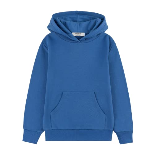 Kid Nation Kids' Soft Brushed Fleece Casual Basic Pullover Hooded Sweatshirt Hoodie For Boys Or Girls M Gray Blue #TOP2