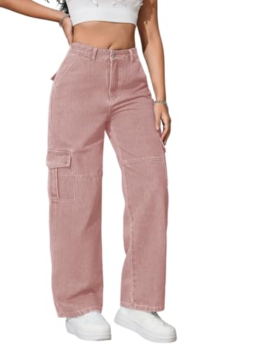 Image of Tagas Women Cargo Jeans | Women,s Cargos-Pants | (Women's) Denim Cargo's Pants || Cargo,s for Woman || Oversized-Jeans for Woman's || Loose Jeans Pant for Woman,s