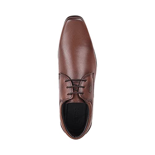 Image of Metro Men's Leather Texture Panel Stylish Lace-up Formal Shoes