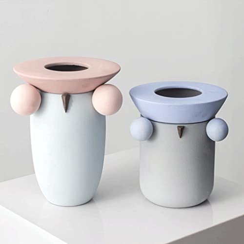 Vase en céramique moderne S blanc pour composition florale de salon - 4