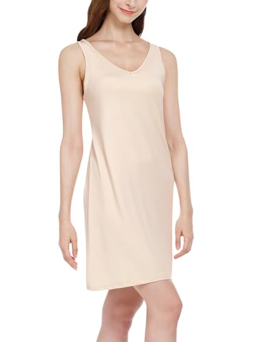 MANCYFIT Womens Full Slip Tank Top Dress Slip Sleeveless Under Dress Wide Straps