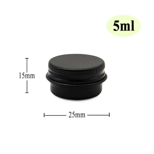30 pack 5 ml Black Lip Balm Tin Cans, 5g Mini Aluminum Makeup Sample Containers with Screw Lid, Empty Metal Tins Pot Storage Travel Jars for Cosmetic, Cream, Candle, Tea, 5 Gram Small Tins2
