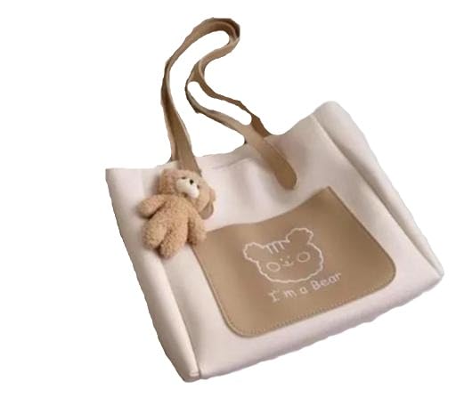 Self Design Spacious Handbag for Women Girls Ladies Elegant Shoulder Tote Daily Carry Travel Office Fashion Purse Accessory Cream-image-17