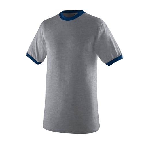 Augusta Sportswear Mens Ringer T-Shirt â€“ Soft Jersey Knit Tee with Contrast Collar, Cuffs, and Classic Set-in Sleeves 5S