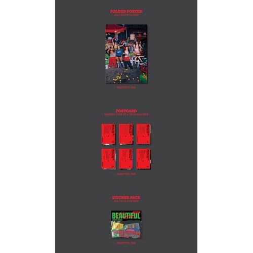 Image of KATSEYE [BEAUTIFUL CHAOS 2nd EP Album](BEAUTIFUL ver.) + 3 Extra Photocards Set