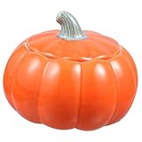JECOMPRIS Pot Céramique Forme Citrouille Récipient Multi Usage Étanche pour Sucre Thé Grains et Bonbons Décoration Maison Orange Retro