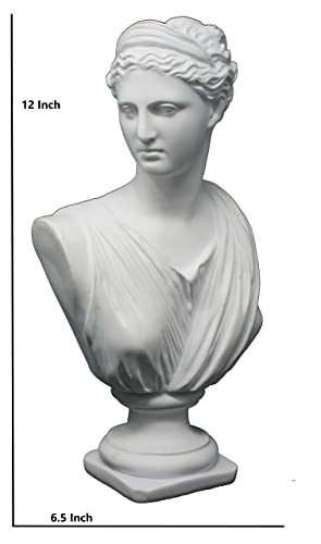 Good Buy Gifts Diana The Huntress Bust - Roman God Statue - 1Ft Height - White/Green Color (White) #TOP5