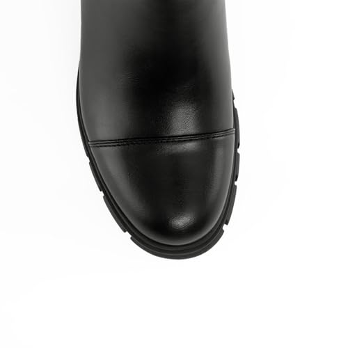 Athlefit Women's Ankle Boots Platform Lug Sole Chunky Heel Chelsea Booties with Side Zipper4