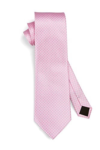 Image of HISDERN Ties for Men Solid Houndstooth Neckties Handkerchief Formal Business Tie & Pocket Square Set Wedding Party
