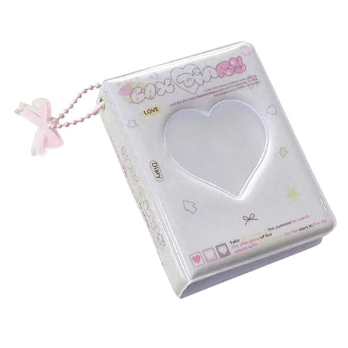 Nankoyal Album fotografico, album raccoglitore per cartoline - Libro da collezione porta carte fotografiche vuoto a cuore 40 tasche - Portafoto pop coreano impermeabile per carte bancarie, carte