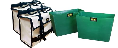 TrailMax Canvas Pannier & PolyPac Insert Bundle; Set of Canvas Panniers and a Nesting Pair PolyPac Inserts; Canvas Panniers and Insert Package, Panniers and Insert Bundle for Horse and Mule Packing