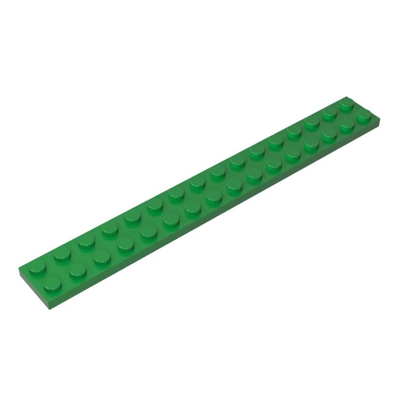 4282 Foundation Plate Plate 2x16 10 Pieces GDS-517 Compatible with Lego Building Blocks Color:Green โ image 1