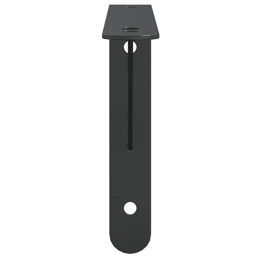 Regalträger 4 Stück, 23,5x2,5x15,5 cm Schwarz Edelstahl, Wandhalterung für Regale, robuste Konsolen für Bücherregale und Wandschränke
