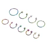 FRCOLOR 2 Series Anillos Inoxidable para Piercing Joyería Y Pendientes para Mujeres para Y Ocasiones Especiales 9 Piezas*2