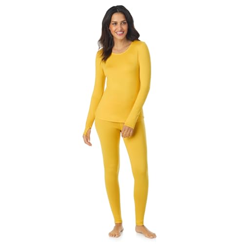 Image of Cuddl Duds Lightweight 2 Piece Active Base Layer Matching Sets for Women | Everyday Activewear, Long Sleeve Top & Leggings, Gym Workout & Fitness Clothes, Breathable Moisture Wicking Travel Lounge Set