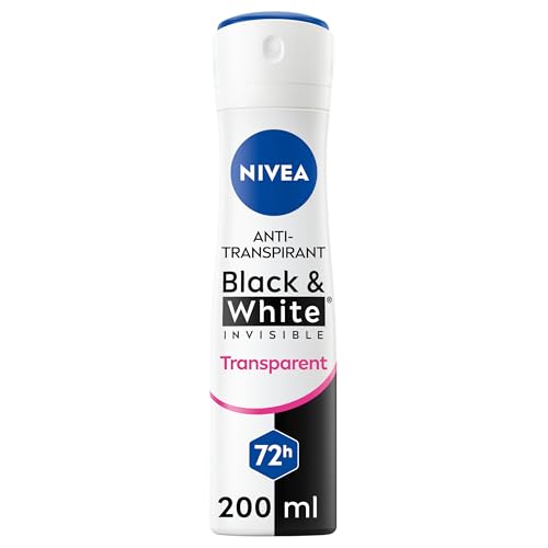 NIVEA Déodorant Spray Black & White Invisible (1 x 200 ml), déodorant femme anti-traces blanches et jaunes, anti-transpirant anti odeur & humidité,...