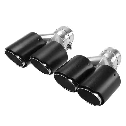 Tuyau d'échappement double Y carbone mat 63 mm pour embout universel auto