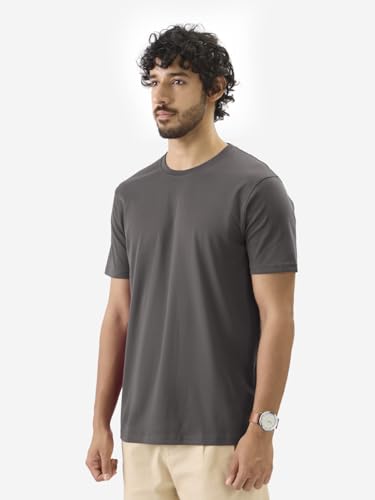 Image of The Souled Store Supima: Men and Boys Short Sleeves Round Neck Solid Premium Basic Casual Lightweight Easy to Style Everyday Streetwear Trendy Supima T-Shirt