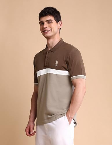 Image of U.S. Polo ASSN. Slim Fit Polo T Shirts for Men - 100% Cotton, Half Sleeves Mens Tshirt