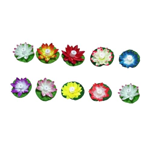 Luces de vela de loto LIFKOME 10 unidades decorativas de tela con luces LED flotantes