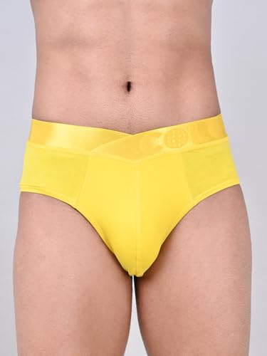 Image of Rupa Colors Modern Solid Brief for Men, Cotton Blend, Regular Fit, Outer Elastic, Pack of 1
