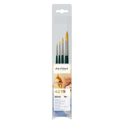 Da Vinci - hochwertiges Aquarell-Pinsel-4er Set „NOVA-Synthetik“ - Serie 4219