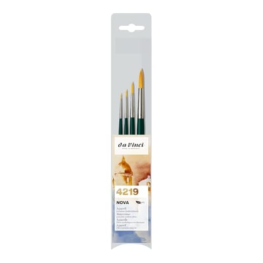 Da Vinci - hochwertiges Aquarell-Pinsel-4er Set „NOVA-Synthetik“ - Serie 4219
