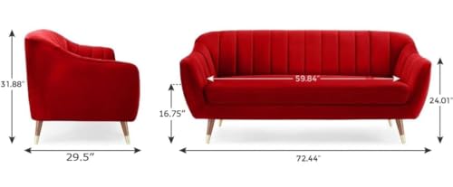 Image of Supernal 3 Seater Sofa Set with Brass tip Legs Perfect Gives Luxurious Look for Home /Living Room /Office /Guest Room /Hotels /Lounge