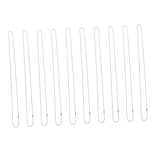 HOLIDYOYO 10pcs Dog Ball Chains Necklace Engraved Pet Medium Tag Dogs Dog Balls Alloy Dog Chain Dog Ball Bead Chains Silver