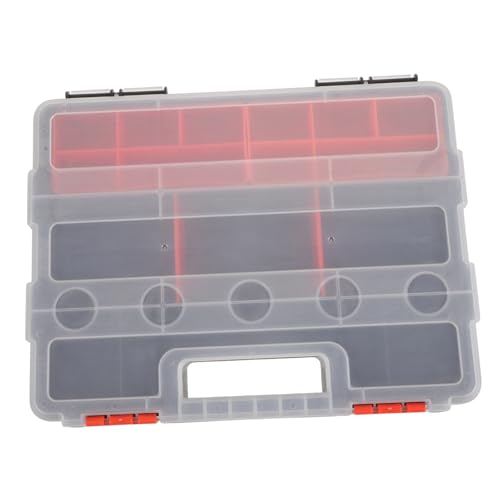 HAMPPLIES Caja Organizadora de Pequeñas Desmontable para Contenedor de Almacenamiento de Herramientas de Plástico Caja con Compartimentos Ajustables para Organización de Ferretería