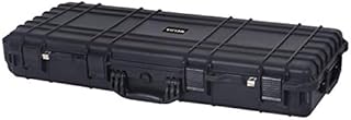 MEIJIA Portable Rolling Waterproof All Weather Hard Rifle Case with Wheels,Customized Foam Inserted, Elegant Black,38.34x17.87x6.22inches