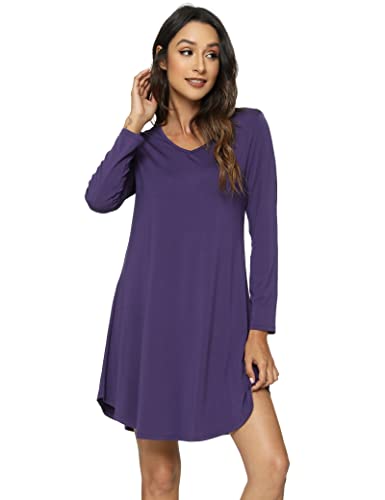 Image of GYS Womens Bamboo Viscose Nightgown Super Soft Lightweight Night Shirts for Sleeping