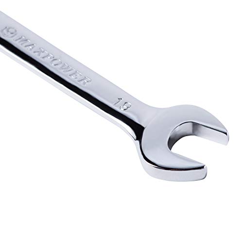 Maxpower 8Pcs Double Open-End Wrench Set, Full Polished Spanners With Chrome Plating, Made With Forged And Heat-Treated Carbon Steel, Include Roll-Up Storage Pouch, Metric Up To 24Mm, Mirror Finish #TOP2